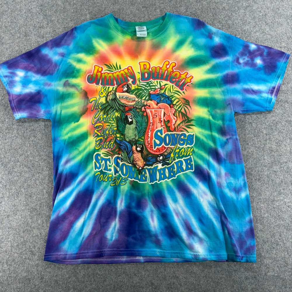 Jimmy Buffett 2013 Songs from St Somewhere Tour Tie Dye T-Shirt Mens XL